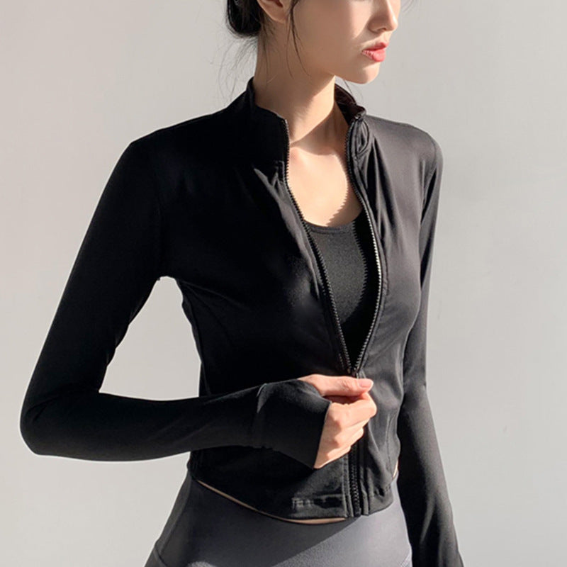 Women's Long Sleeve Workout Jacket for Yoga and Running Karis Fashions