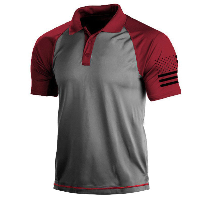 Men's Outdoor 3D Digital Polo Shirt with US Flag