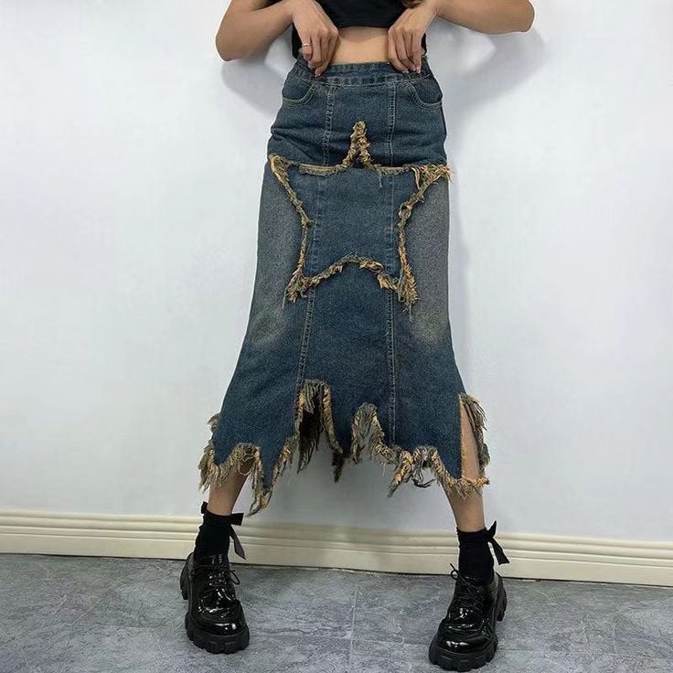 American Retro Women's High Waist Irregular Skirt