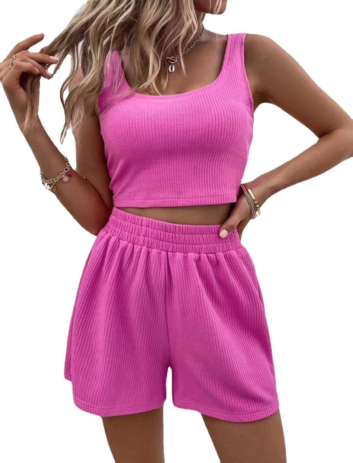 2023 Summer Women's Casual Knitted Sleeveless Outfit