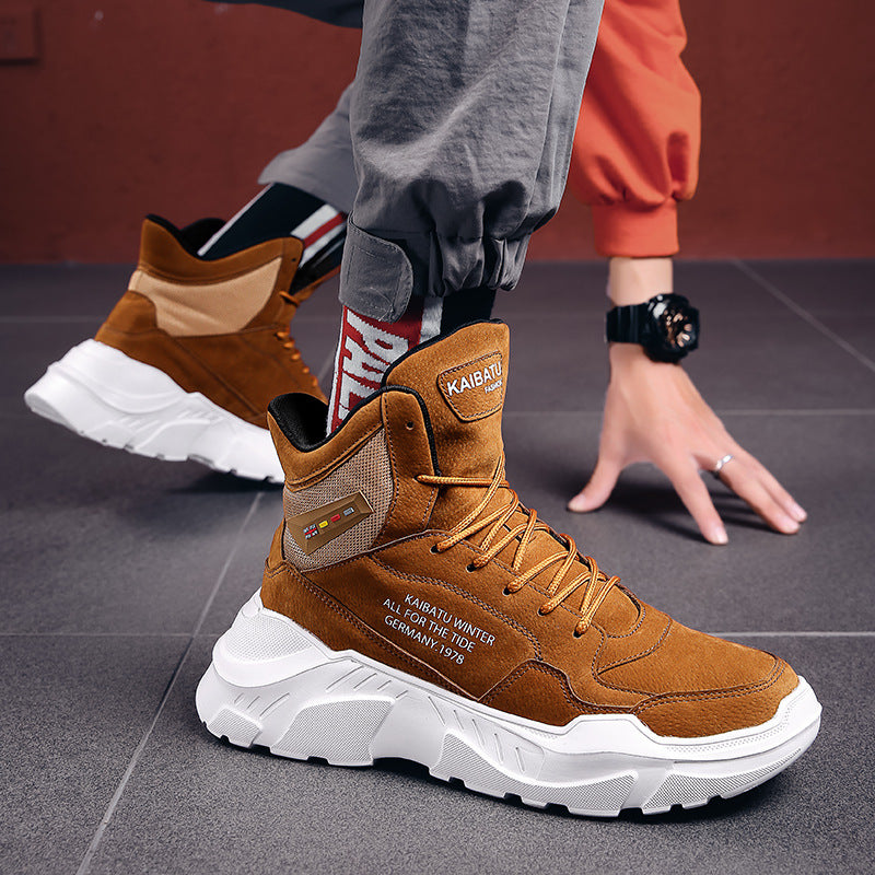 Trendy High Top Men's Shoes for Fall and Winter