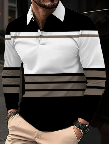 Men's 3D Digital Print Lapel Short Sleeve Polo Shirt
