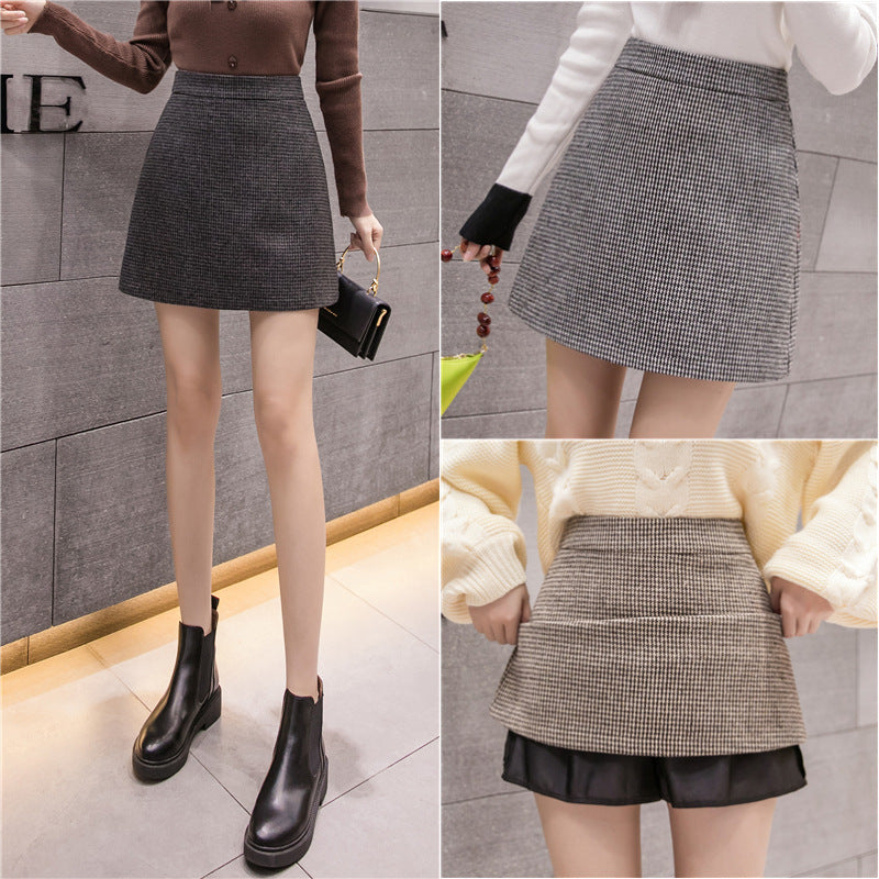 High Waist A-line Anti-glare Short Skirt