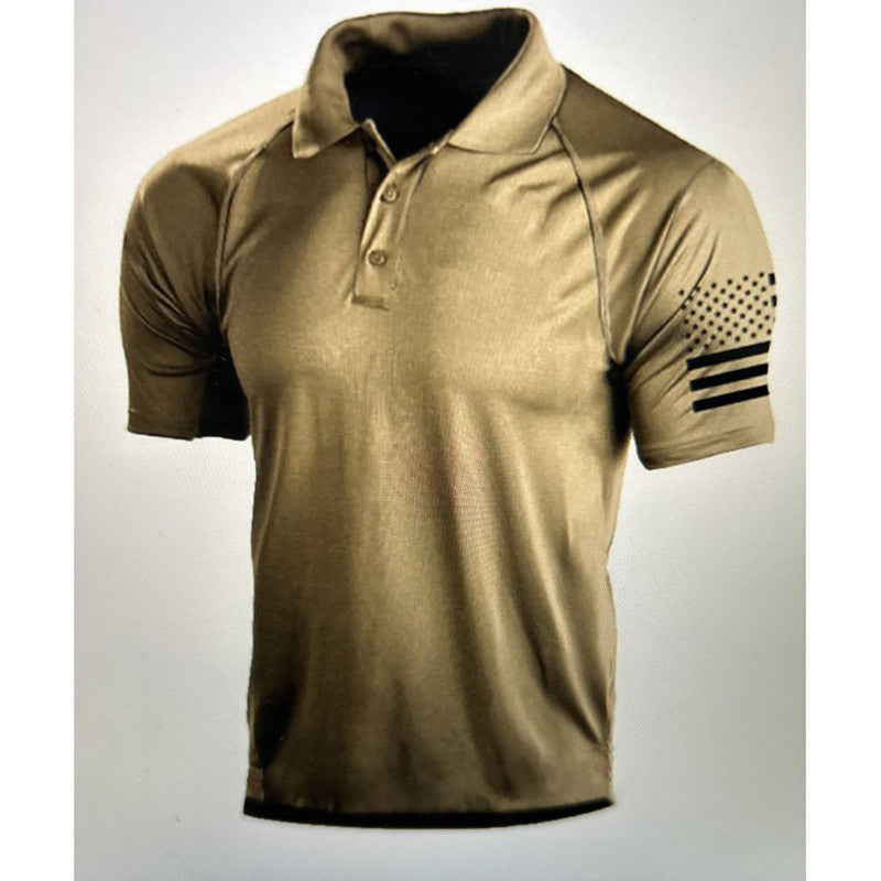 Men's Outdoor 3D Digital Polo Shirt with US Flag