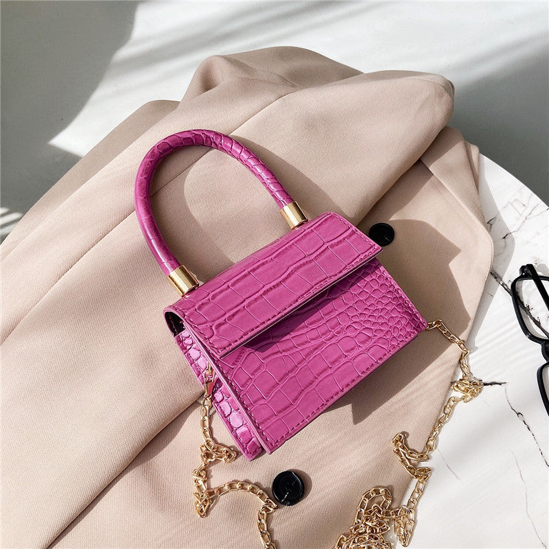Ladies Small Square PU Chain Crossbody Bag