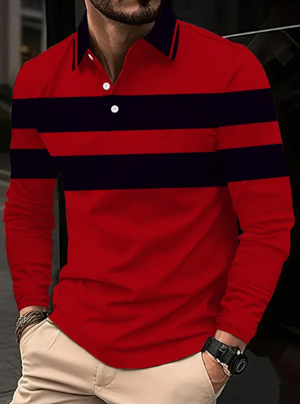 Men's 3D Digital Print Lapel Short Sleeve Polo Shirt
