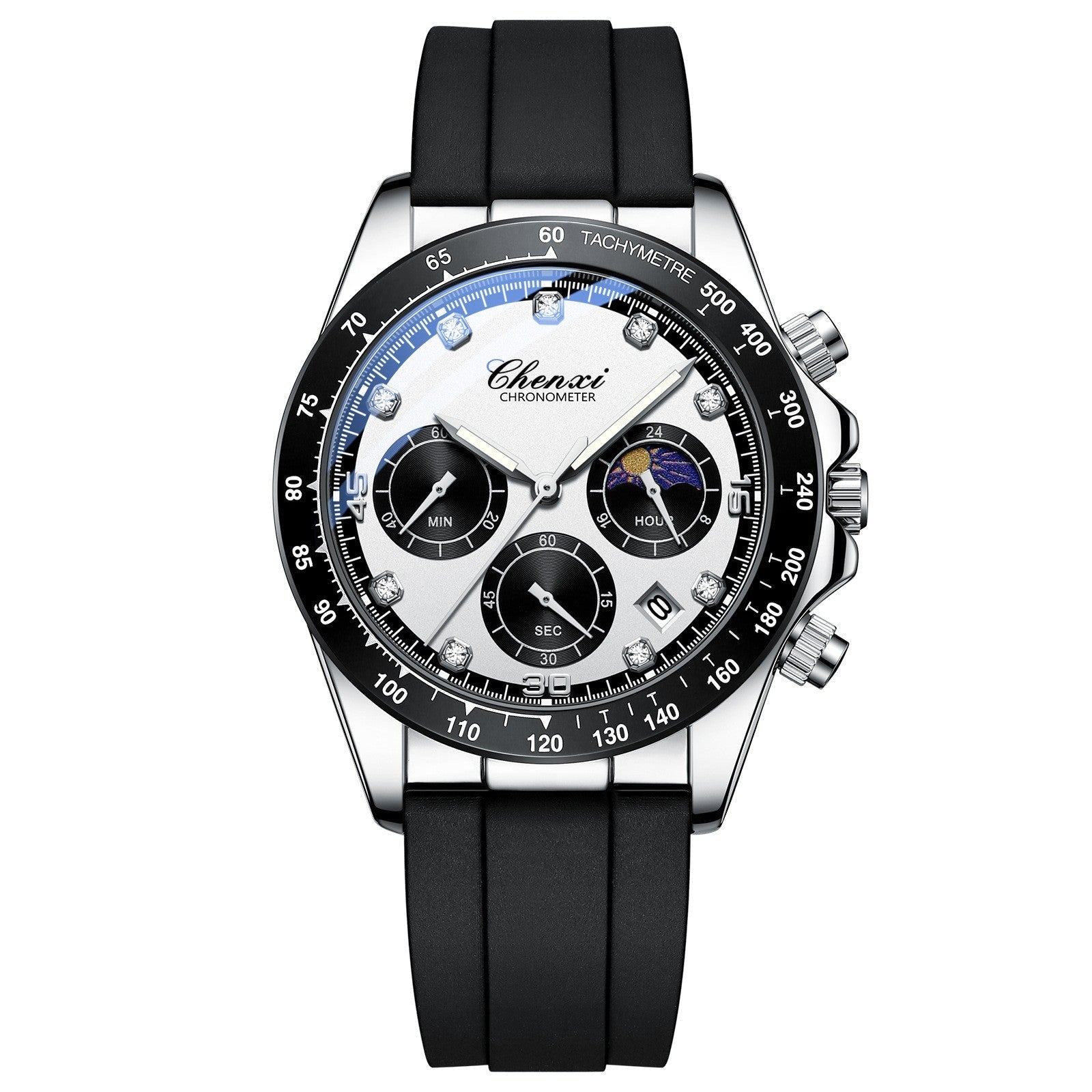 Men's Multi-functional Silicone Band Watch with Three Eyes Karis Fashions