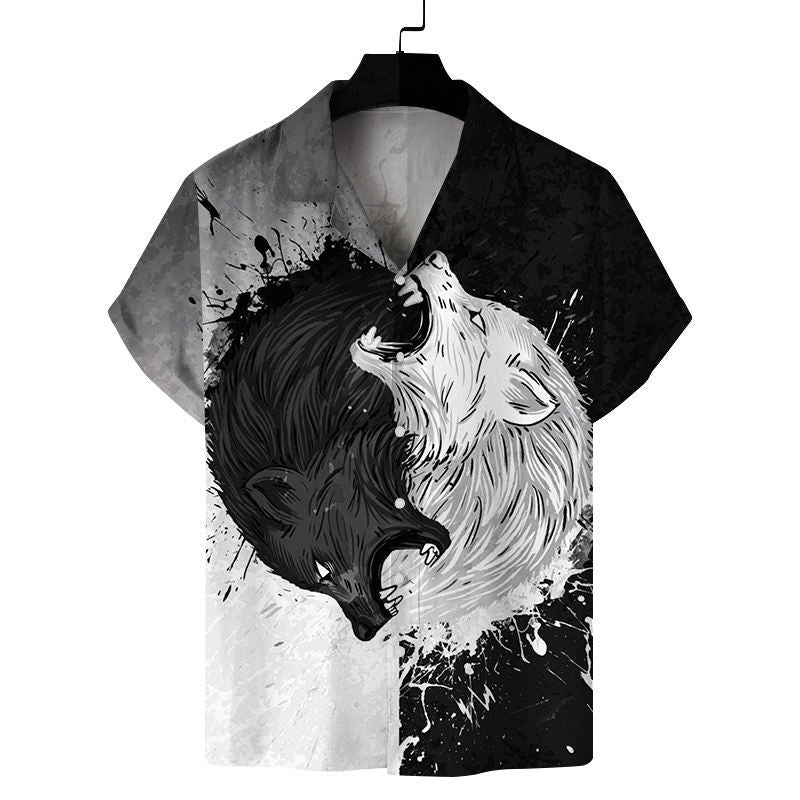 2023 Men's Fashion 3D Printed Short Sleeve Shirt