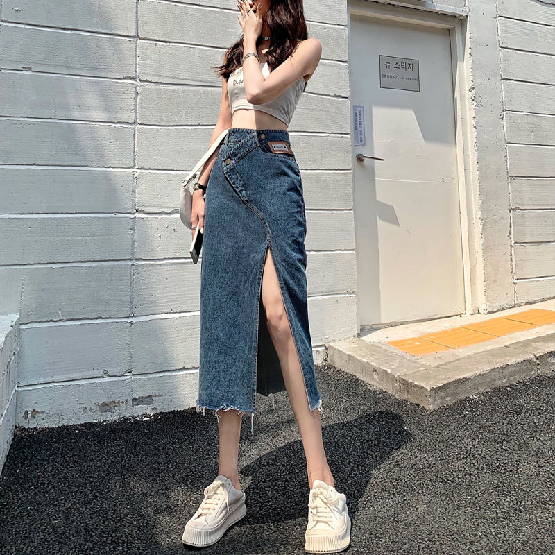 High-Waisted A-Line Mid-Length Skirt for Women
