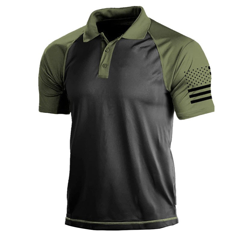 Men's Outdoor 3D Digital Polo Shirt with US Flag