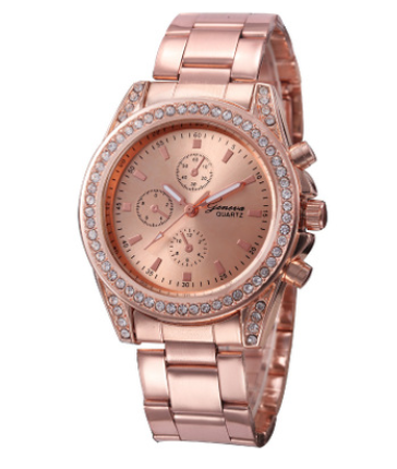 Geneva Three-Eye Quartz Watch with Diamond Accents Karis Fashions