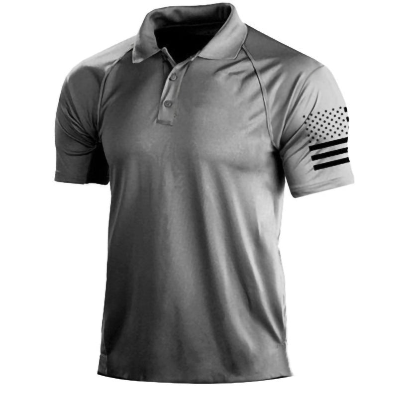 Men's Outdoor 3D Digital Polo Shirt with US Flag