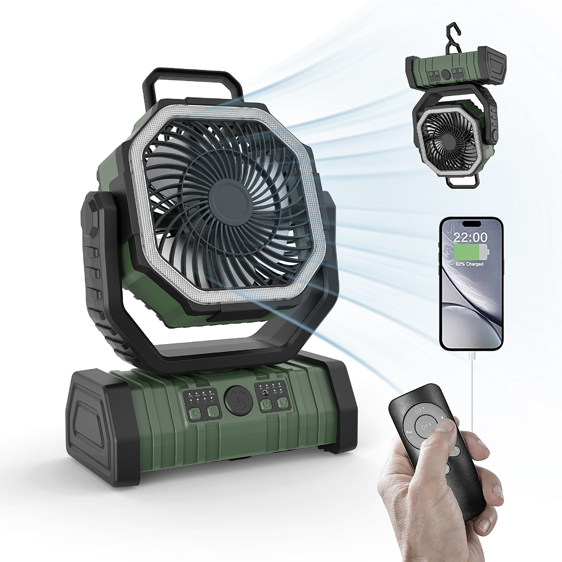 Outdoor Household Power Bank LED Light Camping Fan Karis Fashions