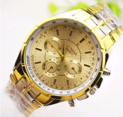 Men's Fashion Steel Band Watch with Three Eyes and Six Needles Karis Fashions
