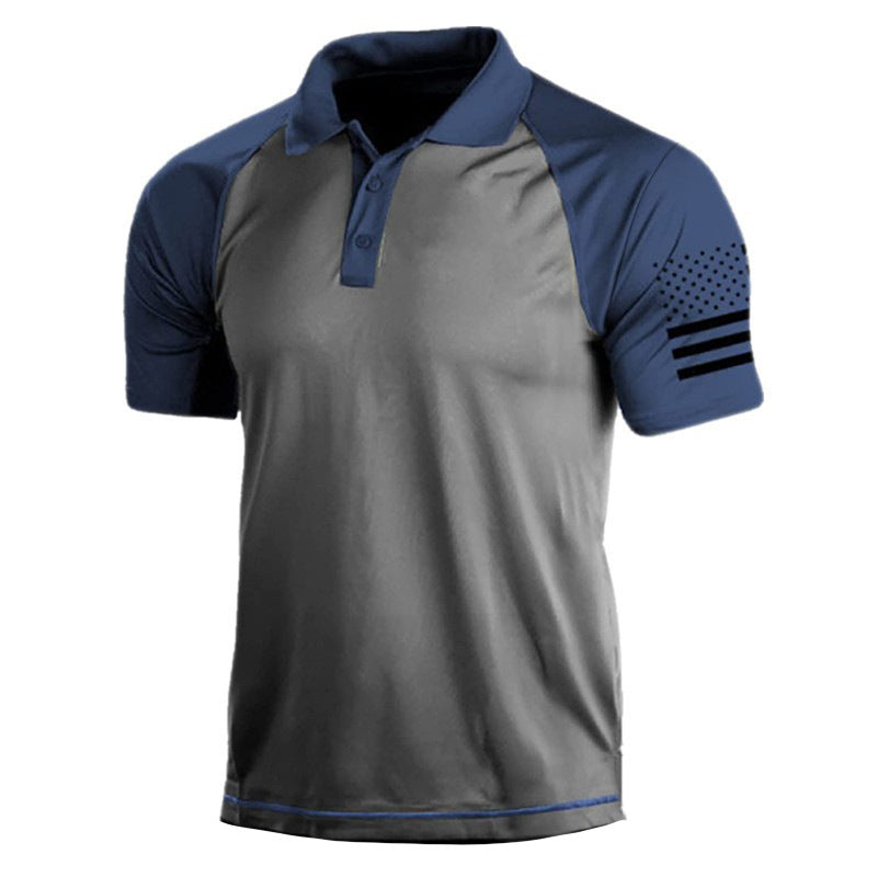 Men's Outdoor 3D Digital Polo Shirt with US Flag