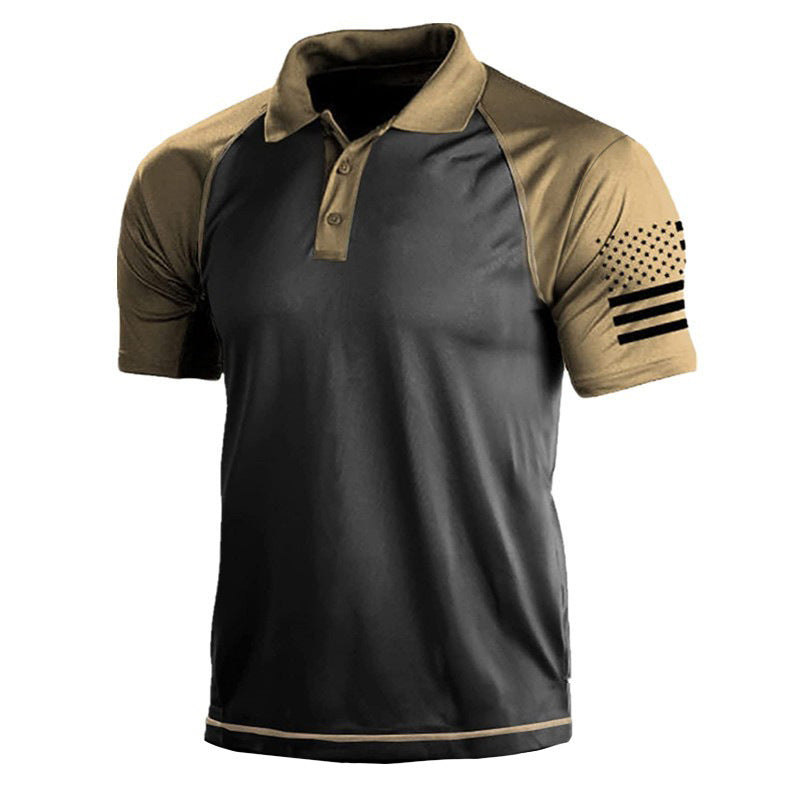 Men's Outdoor 3D Digital Polo Shirt with US Flag